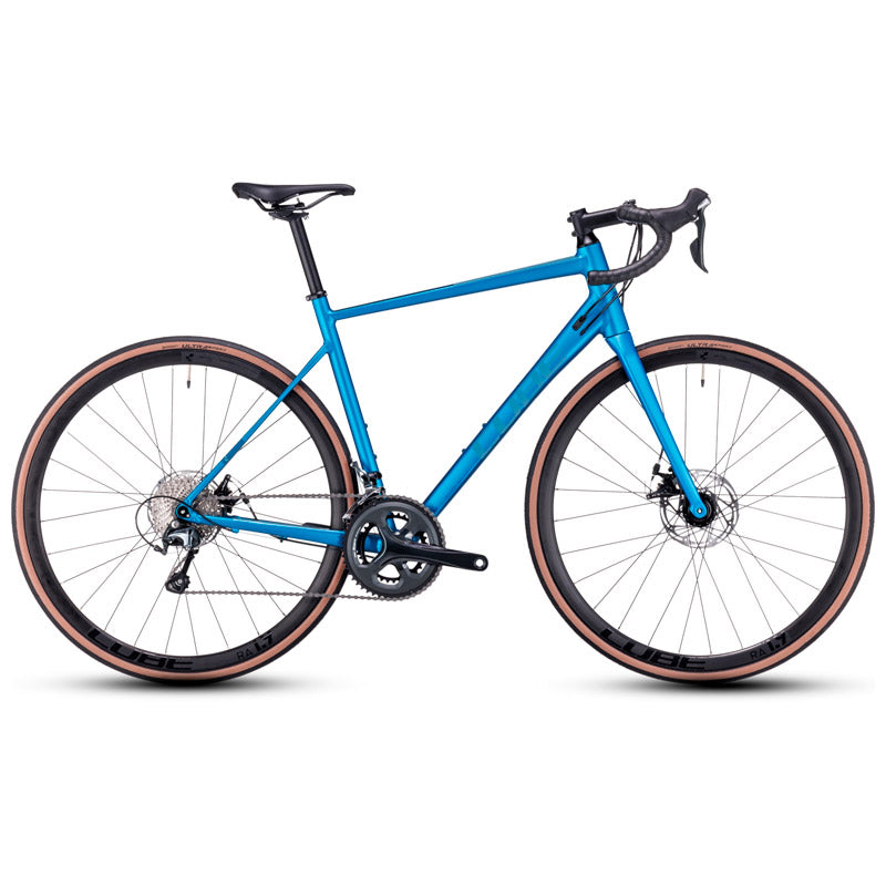 Bicicleta de ruta CUBE Attain Race Blue'n'Spectral 2023 / Transmisión 2x10 velocidades