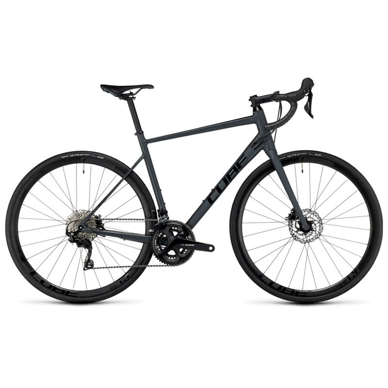 Bicicleta de ruta CUBE Attain SLX Grey'n'Black 2023 / Transmisión 2x11 velocidades