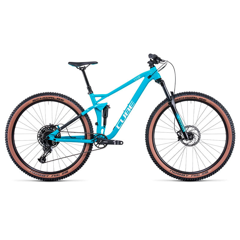 Bicicleta de montaña CUBE Stereo 120 Pro 2022 Skyblue'n'White Doble