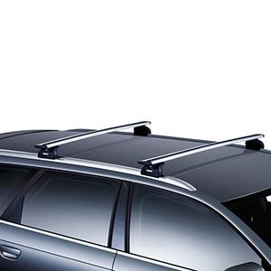 Barras portaequipajes de aluminio para coches con railing de origen marca  Thule SquareBar 150cm 7125 — Totcar