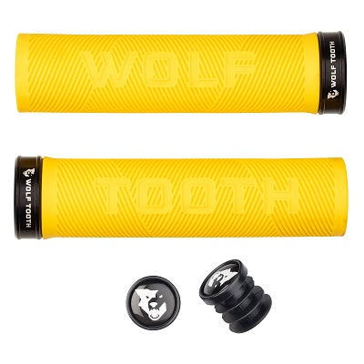 WOLFTOOTH ECHO LOCK-ON GRIPS COLOR AMARILLO-NEGRO