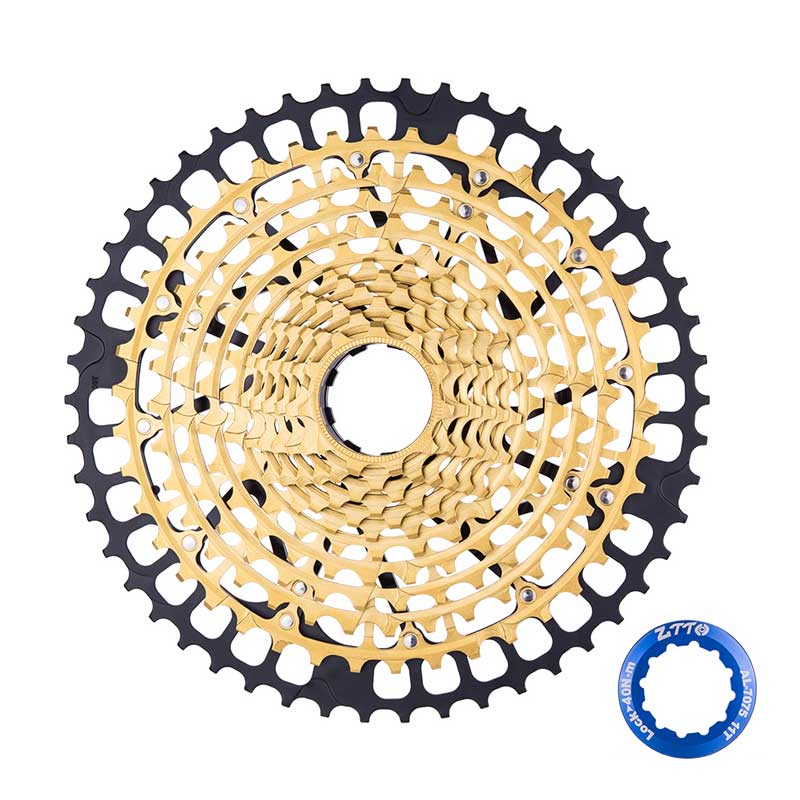 SET Cassette, Cadena, Mando y Desviador ZTTO para MTB 12 Velocidades HG / 11-50 Dientes / Color Dorado