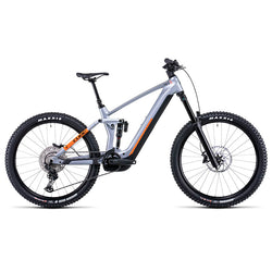 E-Bike CUBE Stereo Hybrid 160 HPC SL 750 Polarsilver'n'Orange 2022 / Bicicleta asistida doble suspensión