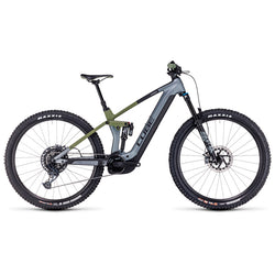 E-Bike CUBE Stereo Hybrid 140 HPC TM 750 Flashgrey'n'Olive 2023 / Bicicleta asistida doble suspensión