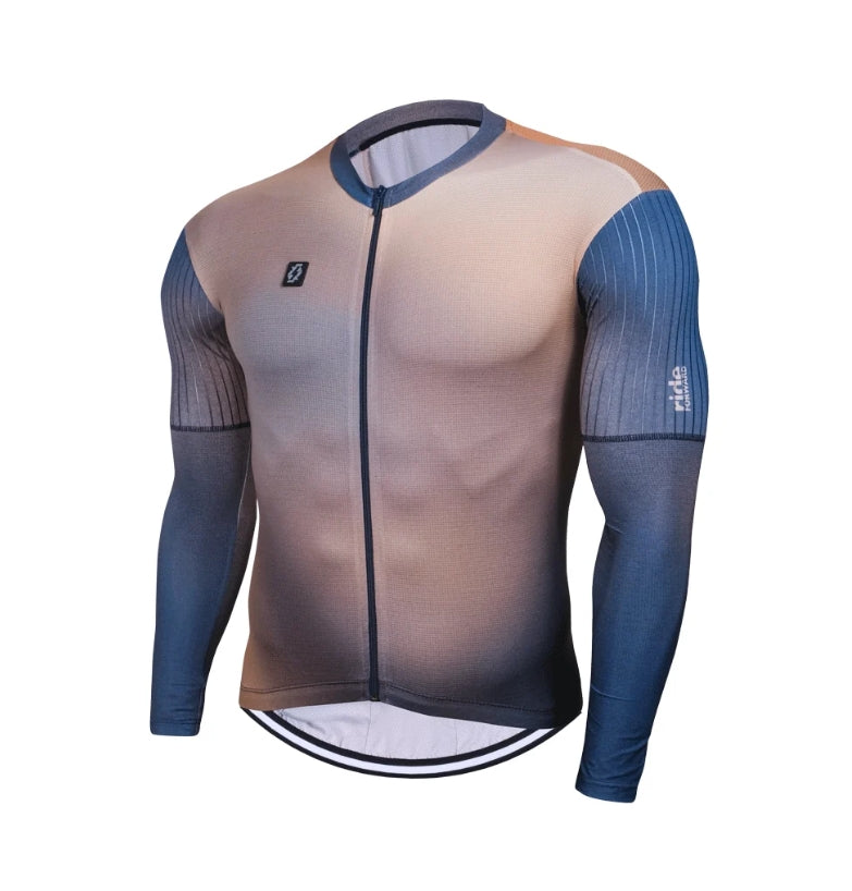 Jersey Manga Larga de Ciclismo APHESIS Premier Mochamousse para Hombre (M)