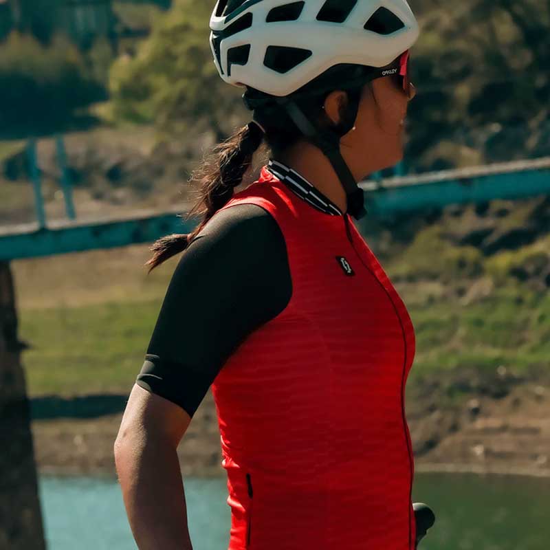 Jersey para Ciclismo APHESIS Red Vortex Manga Corta para Dama