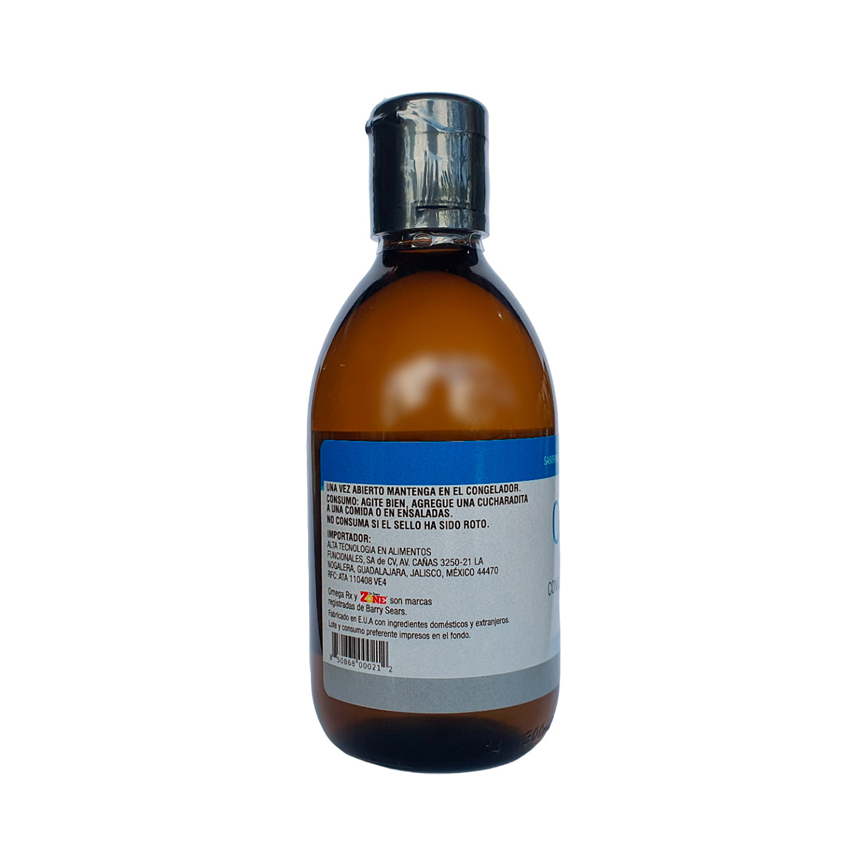Omega Rx líquido Dr. Sears Zone de 300 ml / 1,8 g de EPA y 0.9 g de DHA por porción (1 cdta. - 5 ml)