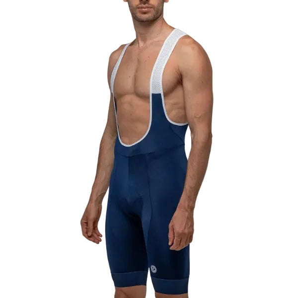 Short con Tirantes de Ciclismo GEOVANNY Bib Híbrido para Hombre - Azul Marino