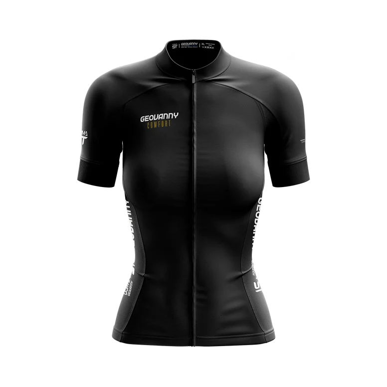 Jersey de Ciclismo Geovanny Doma ST para Mujer - Negro Oscuro (Talla S)