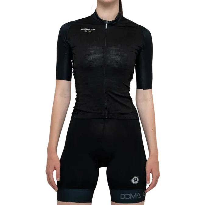 Jersey de Ciclismo Geovanny Doma ST para Mujer - Negro Oscuro (Talla S)