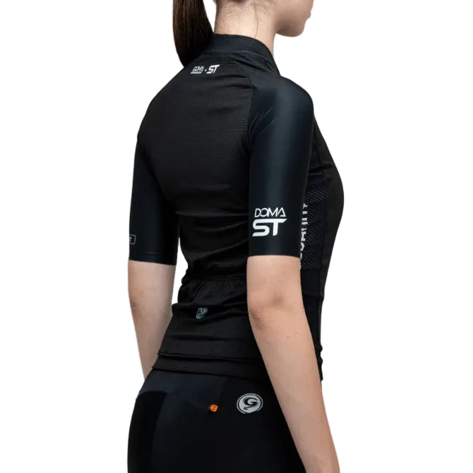 Jersey de Ciclismo Geovanny Doma ST para Mujer - Negro Oscuro (Talla S)