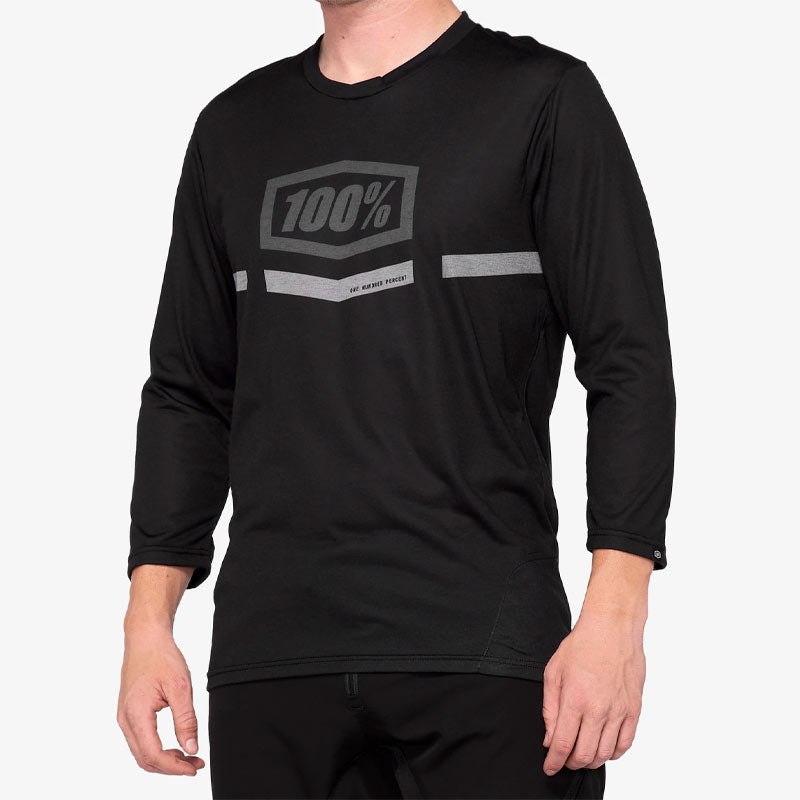 Jersey 100% Airmatic 3/4 Sleeve Jersey Black