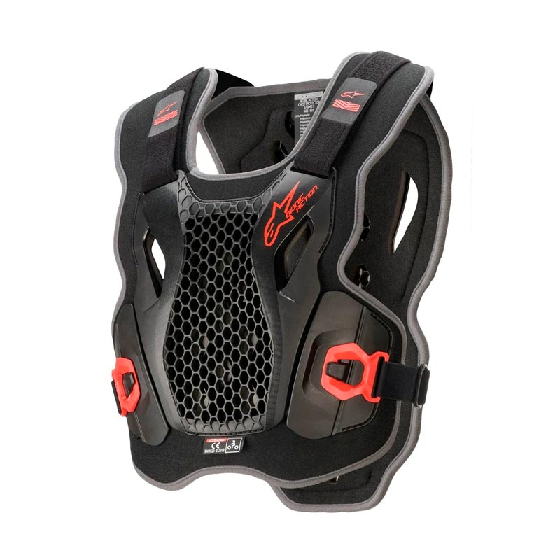 Peto de protección ALPINESTARS Bionic Action Protección para pecho / Color Negro con rojo / Talla ML