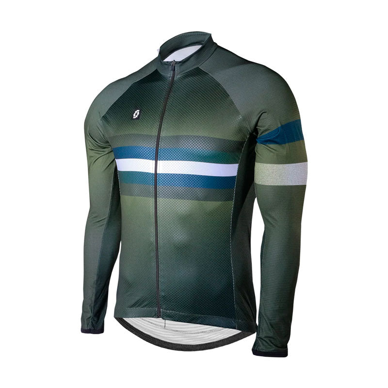 Jersey para ciclismo APHESIS Olive Manga Larga para caballero