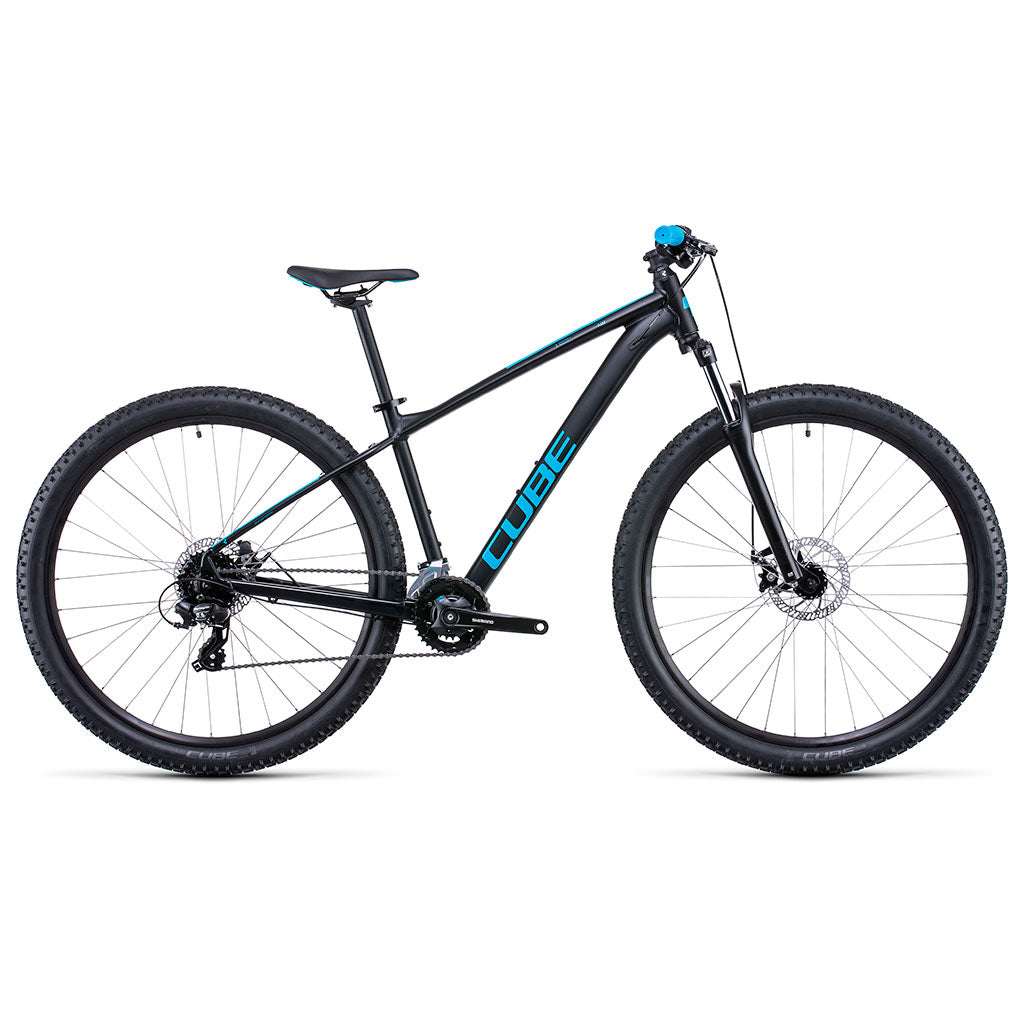 Bicicleta de montaña CUBE Aim 2022 Color black'n'Blue / Transmisión 2x8 velocidades