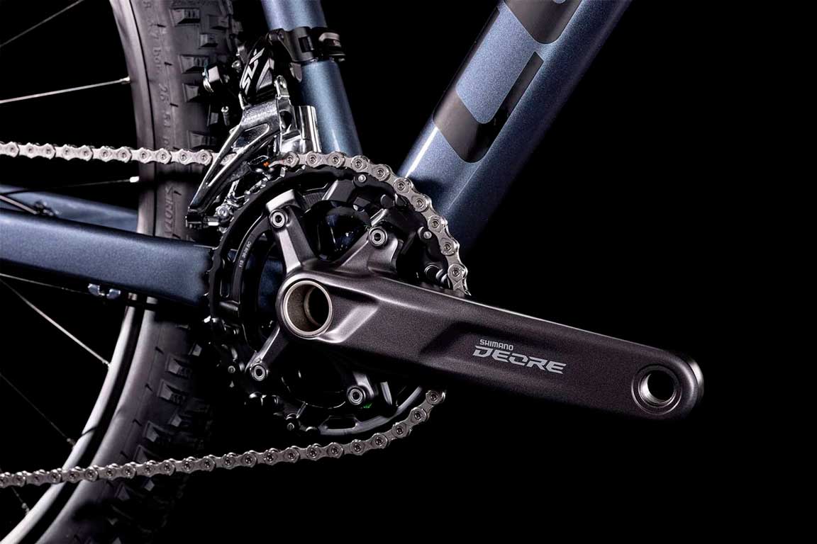 Bicicleta de montaña CUBE Attention 2022 Indigoblack'n'Black / Transmisión 1x12 velocidades / Suspensión de aire