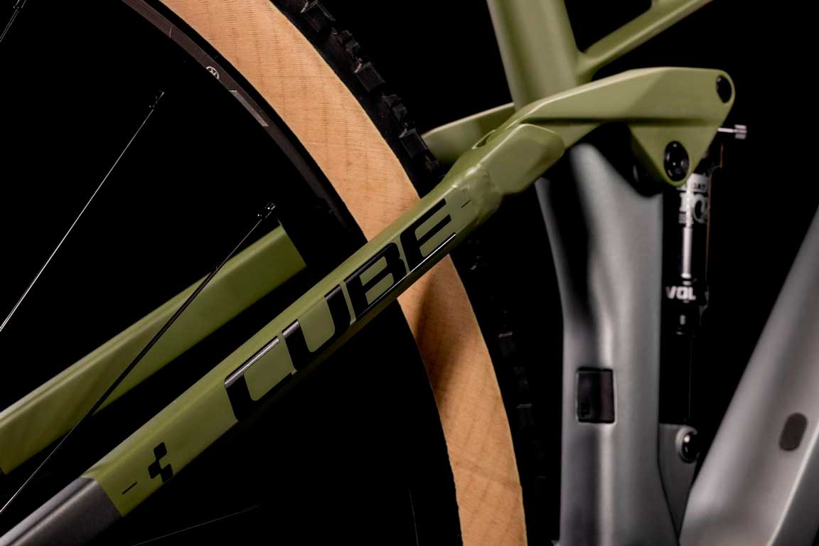 Bicicleta de montaña CUBE Stereo 120 HPC TM Talla 18" (M) / 2022 / Flashgrey'n'Olive / Doble suspensión