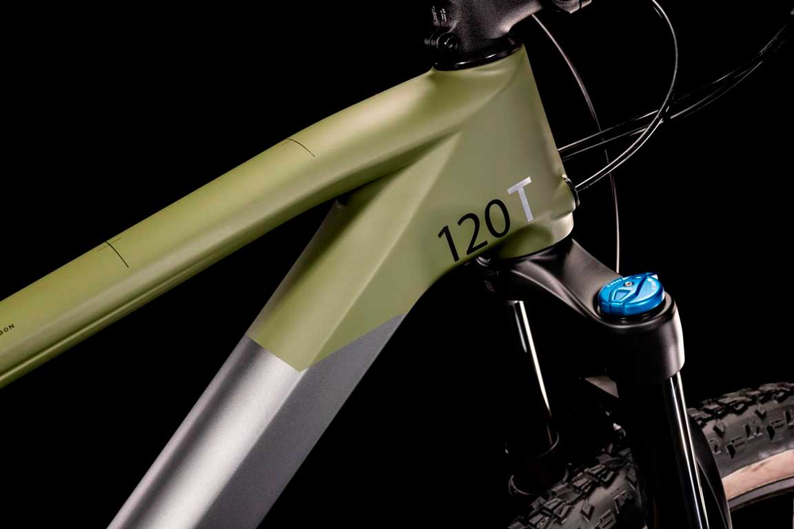 Bicicleta de montaña CUBE Stereo 120 HPC TM Talla 18" (M) / 2022 / Flashgrey'n'Olive / Doble suspensión