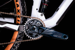 Bicicleta de montaña CUBE Stereo 150 C:62 Race Flashwhite'n'Carbon 2022 / RockShox Lyrik Select 160 mm / RockShox Super Deluxe Select+ DebonAir