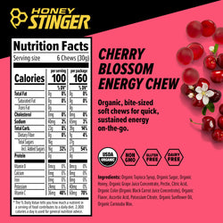 Gomitas energéticas HONEY STINGER Sabor Cereza / Vitamina C y minerales / 50 gr