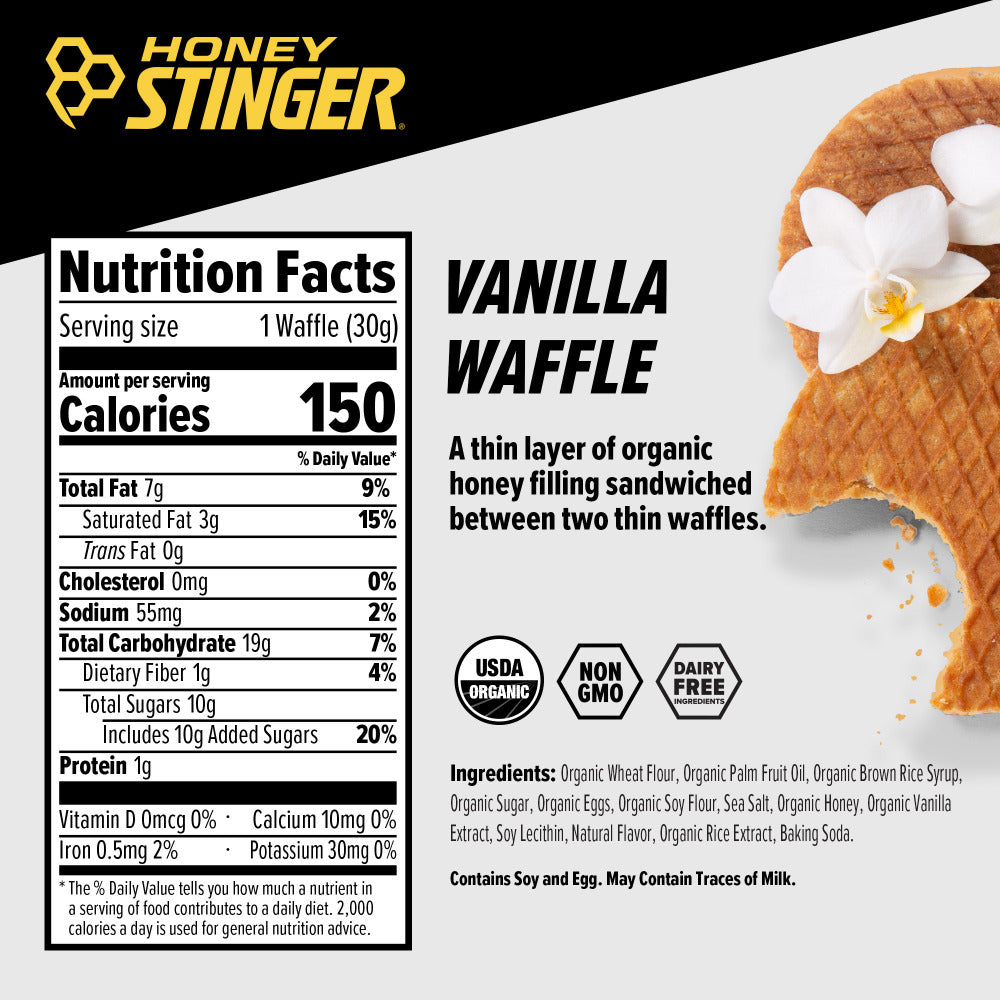 Waffle HONEY STINGER Sabor Vainilla / Suplemento energético orgánico / 1 porción