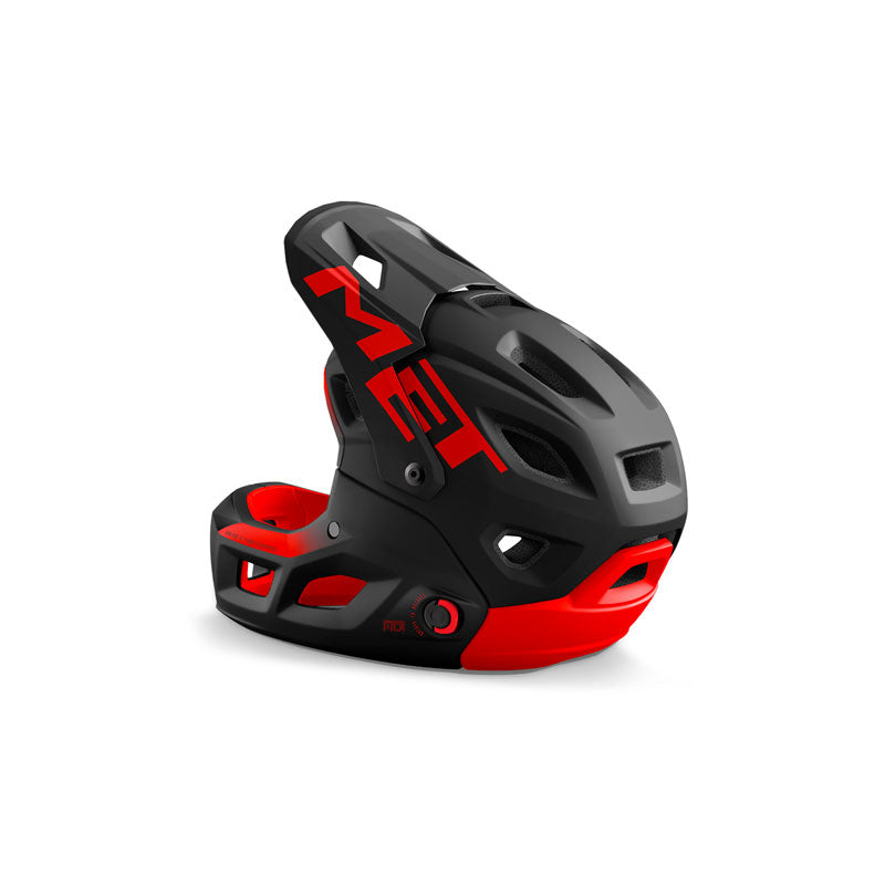 Casco para enduro MET Parachute MCR con MIPS Talla L Color negro con rojo