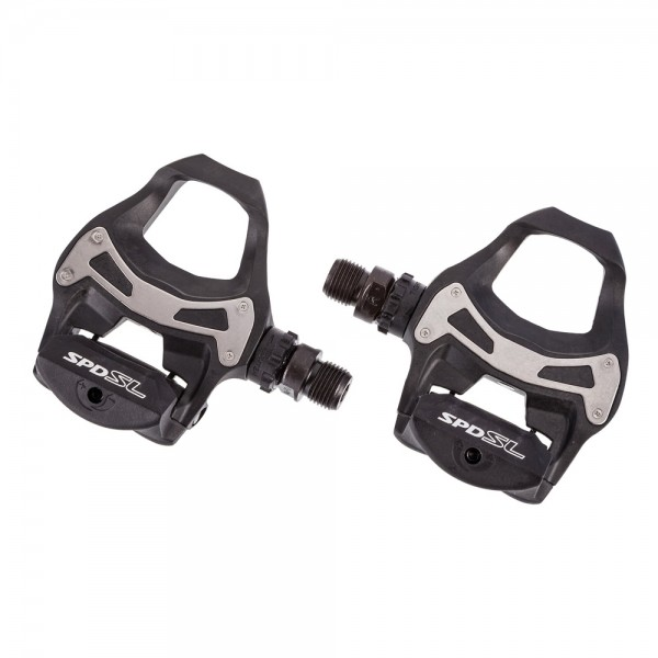 Pedales para ruta SHIMANO Tiagra PD-R550 SPD-SL con cala SM-SH11 incluida.