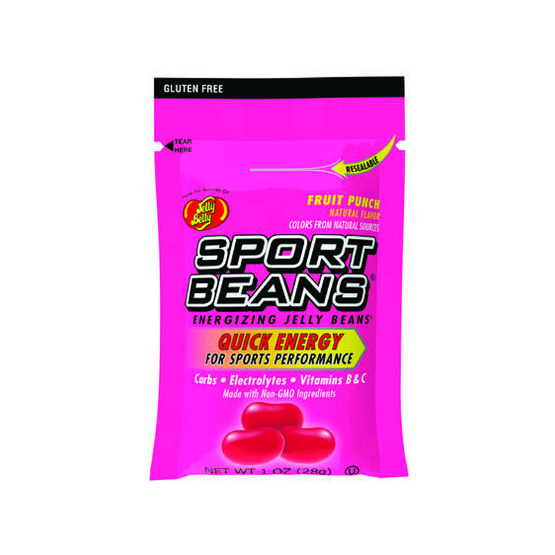 Caramelos (Grajeas) energéticos SPORT BEANS Sabor Ponche de frutas 28 gr / Adicionados con vitaminas B1, B2, B3 y C