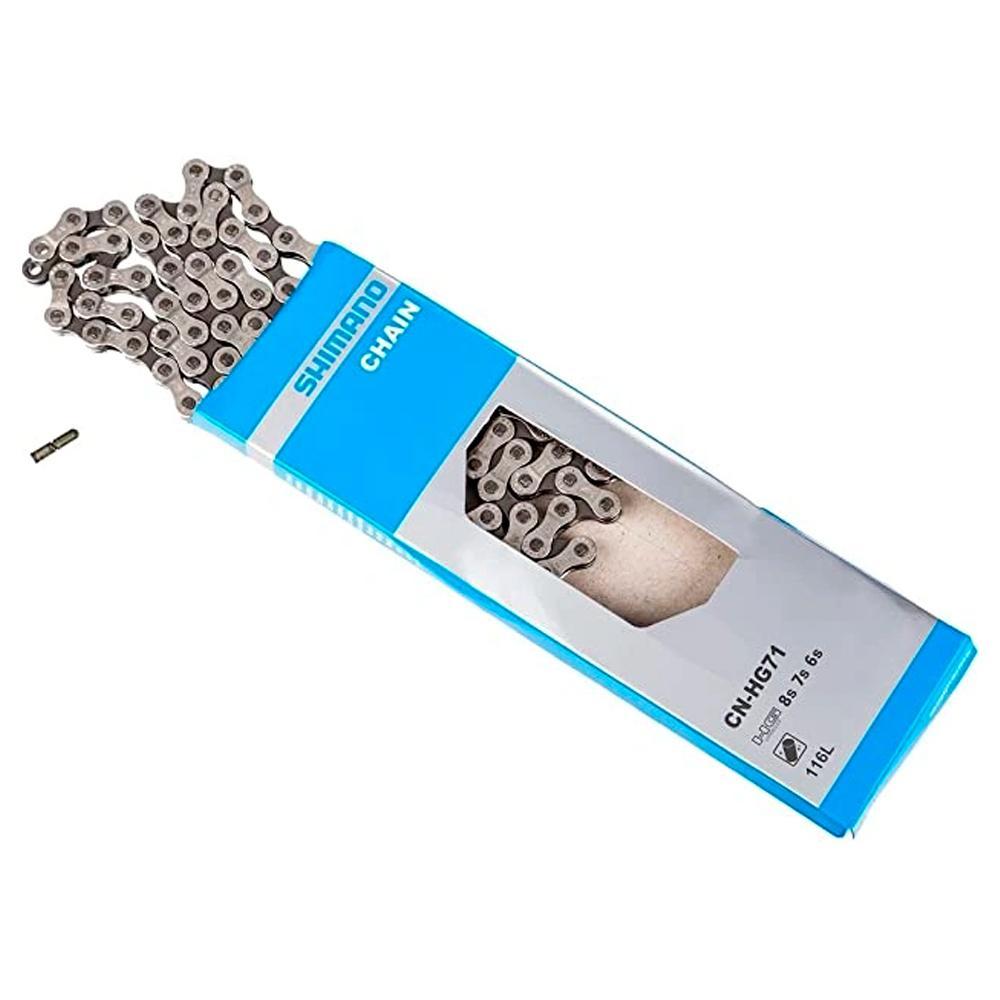 Cadena SHIMANO CN-HG71 6/7/8 velocidades 116 Eslabones C/Pin Color gris - Raudor ¡Rompe tu propio récord!