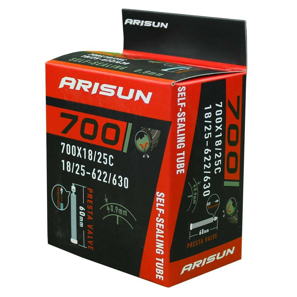 Cámara ARISUN con sellador 700 x 18 - 25 | Válvula francesa - Raudor ¡Rompe tu propio récord!
