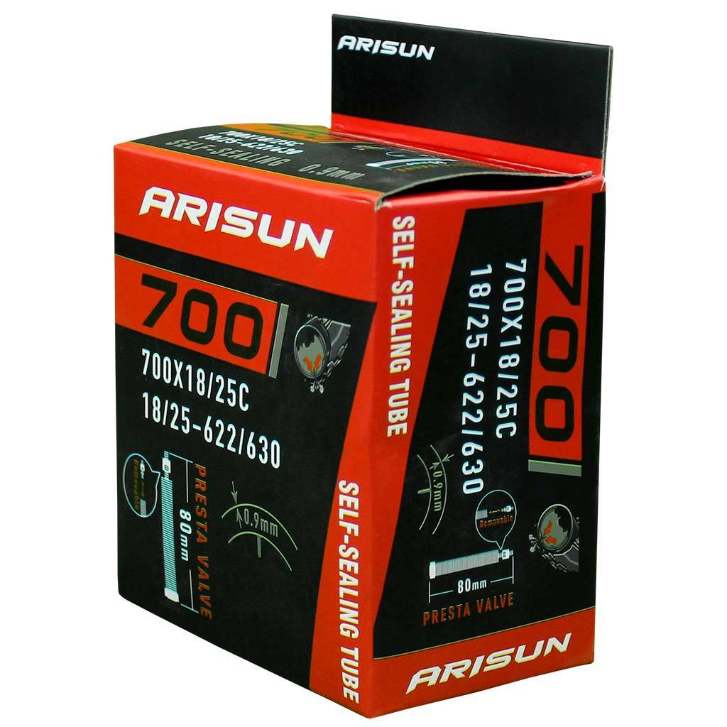 Cámara ARISUN con sellador 700 x 18 - 25 | Válvula francesa - Raudor ¡Rompe tu propio récord!