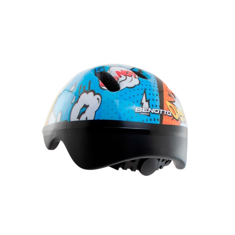 Casco BENOTTO infantil (Kit con Codilleras y Rodilleras) color Azul con Caricaturas Talla M - Raudor ¡Rompe tu propio récord!