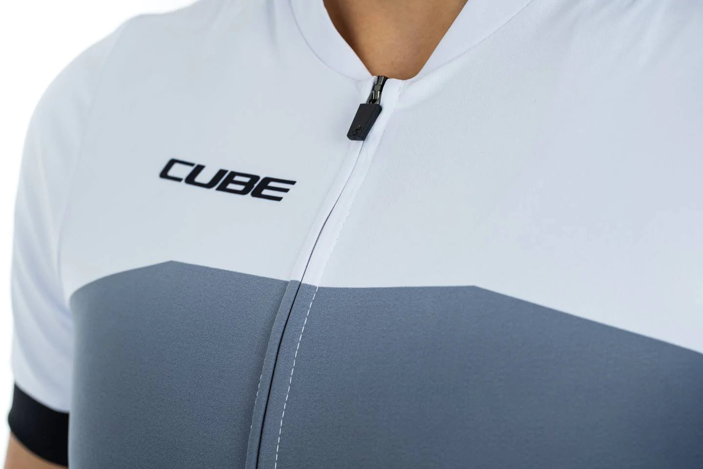 Jersey de ciclismo CUBE ATX WS Full Zip S/S para dama / Black White
