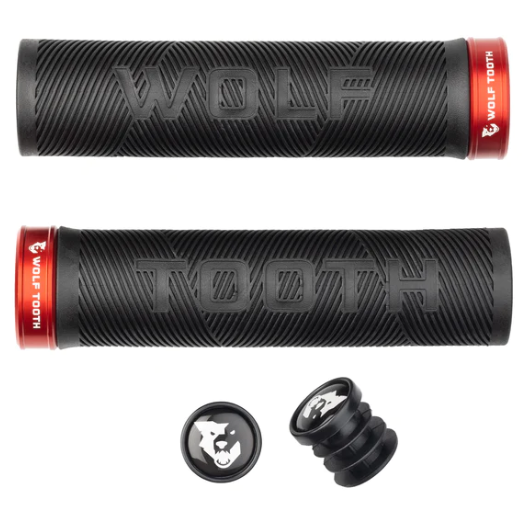 WOLFTOOTH ECHO LOCK-ON GRIPS COLOR ROJO