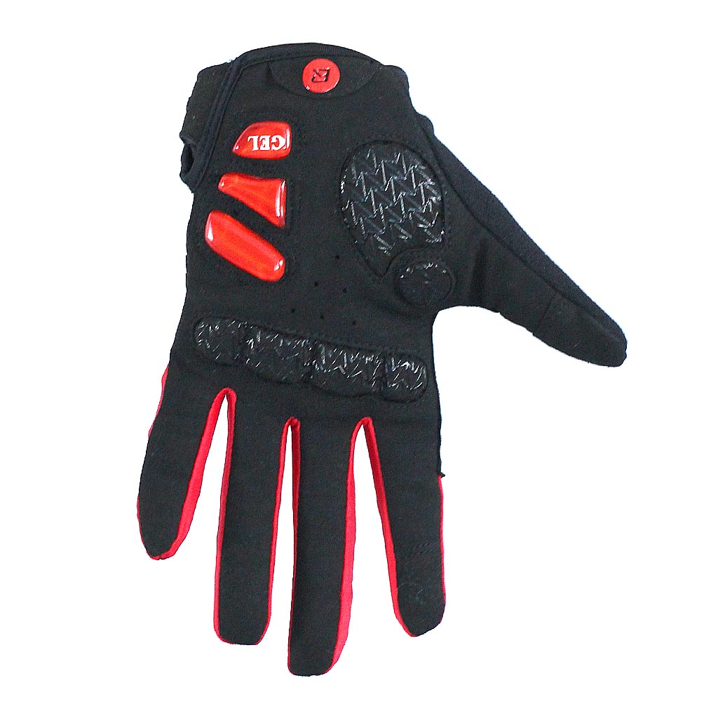 Guantes ROCKBROS de dedo largo con almohadillas de gel | Color Negro y Rojo - Raudor ¡Rompe tu propio récord!