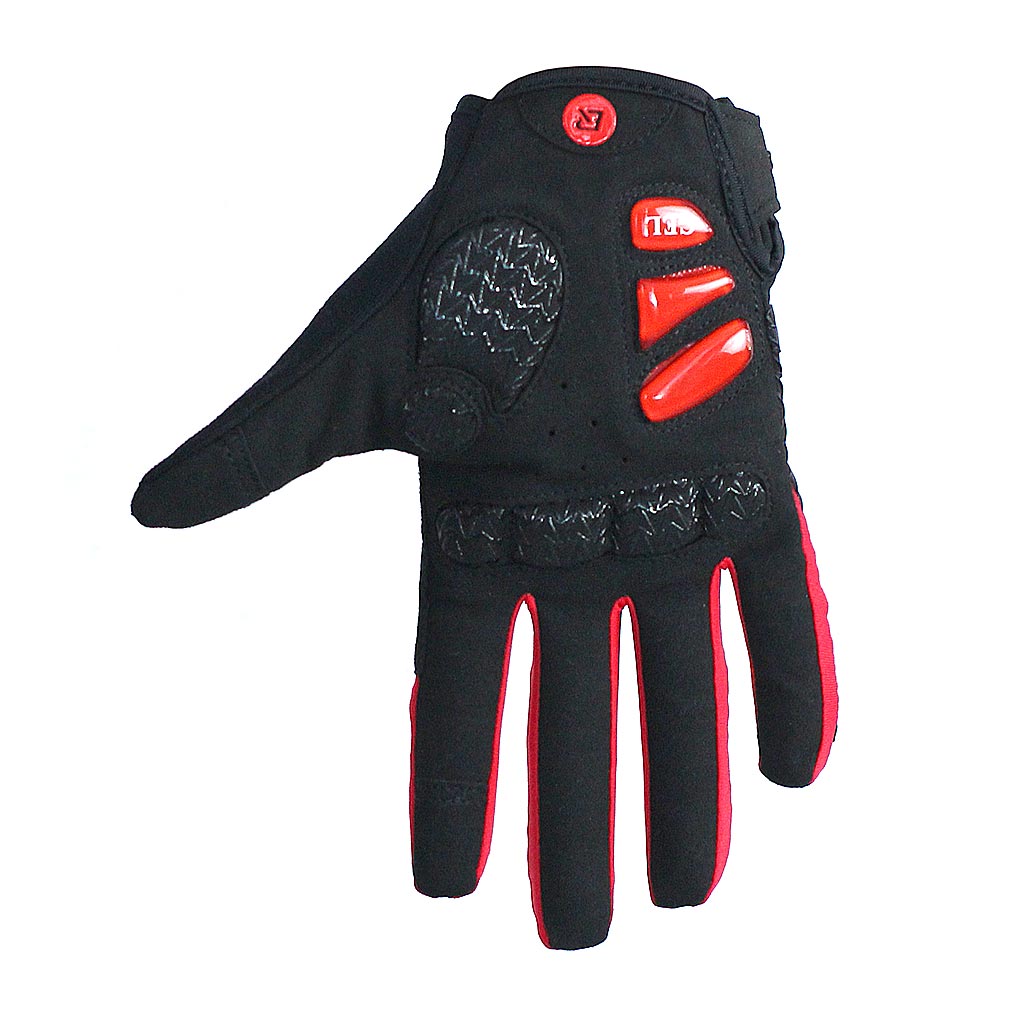 Guantes ROCKBROS de dedo largo con almohadillas de gel | Color Negro y Rojo - Raudor ¡Rompe tu propio récord!