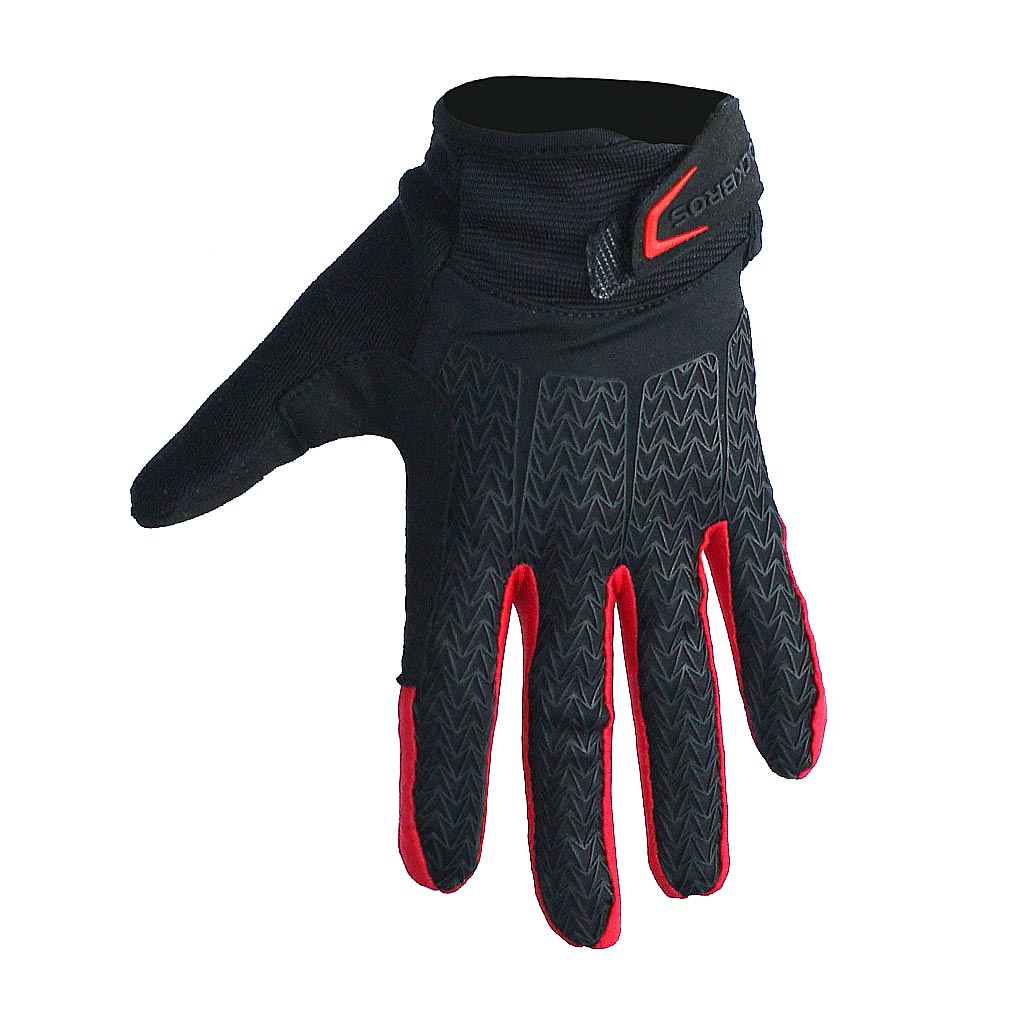 Guantes ROCKBROS de dedo largo con almohadillas de gel | Color Negro y Rojo - Raudor ¡Rompe tu propio récord!