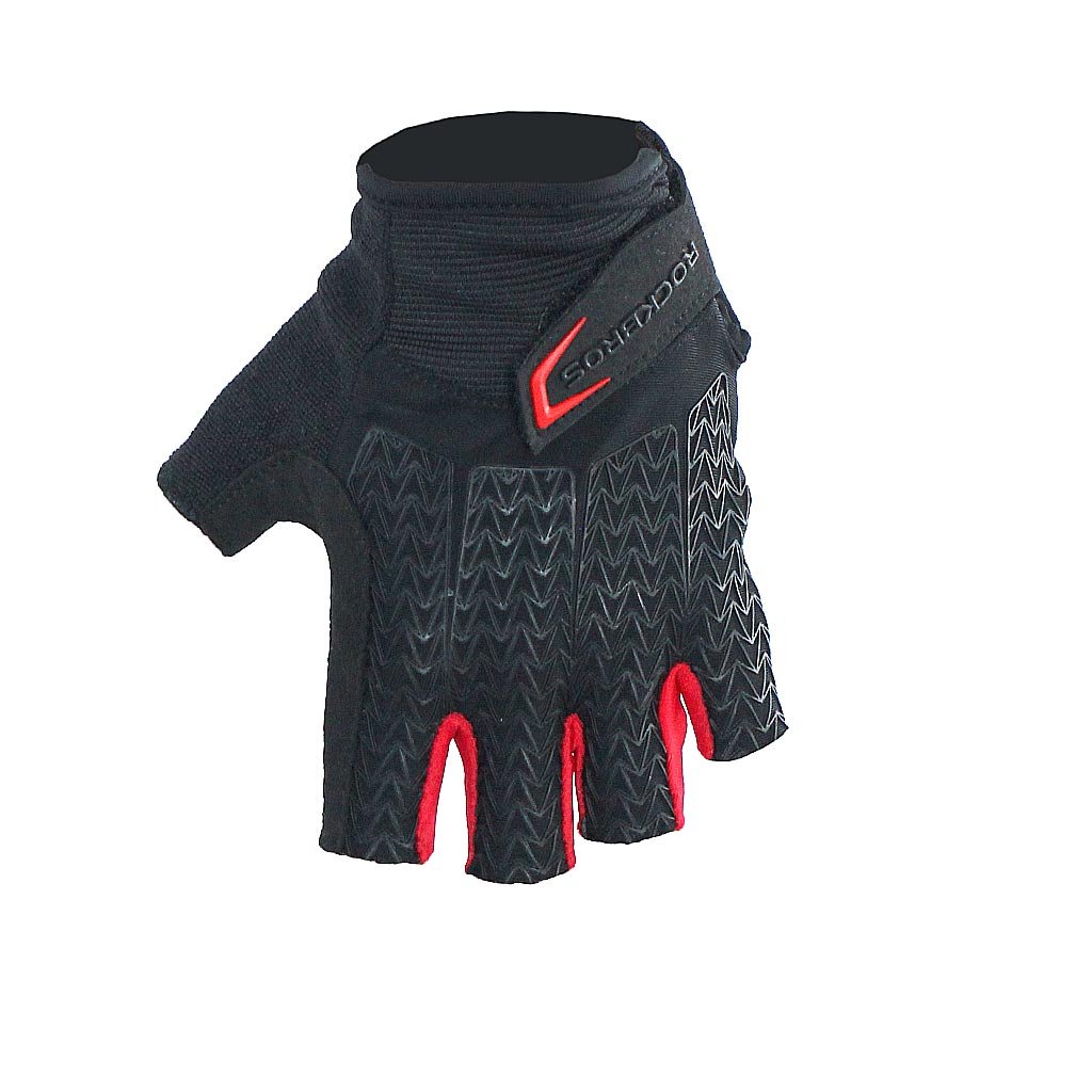 Guantes ROCKBROS Dedo corto con almohadillas de gel | Color Rojo - Raudor ¡Rompe tu propio récord!