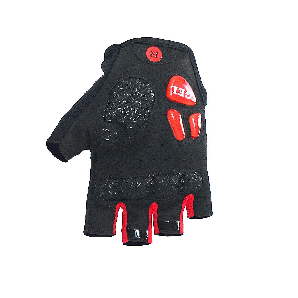 Guantes ROCKBROS Dedo corto con almohadillas de gel | Color Rojo - Raudor ¡Rompe tu propio récord!