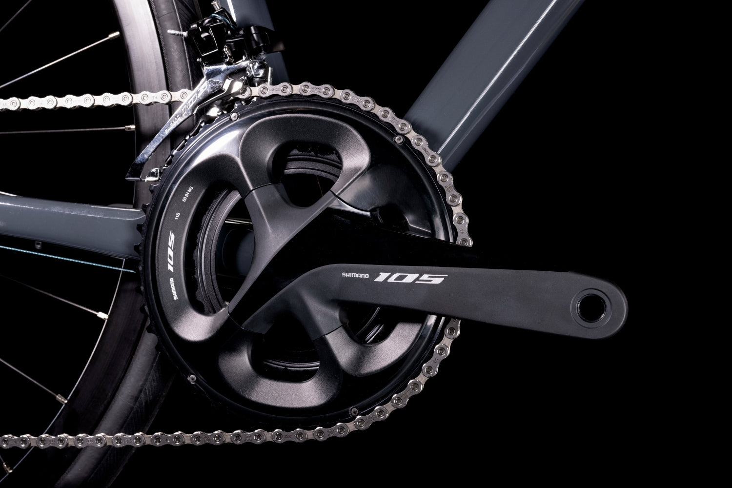 Bicicleta de ruta CUBE Attain SL Grey'n'Black 2022 / Transmisión 2x11 velocidades