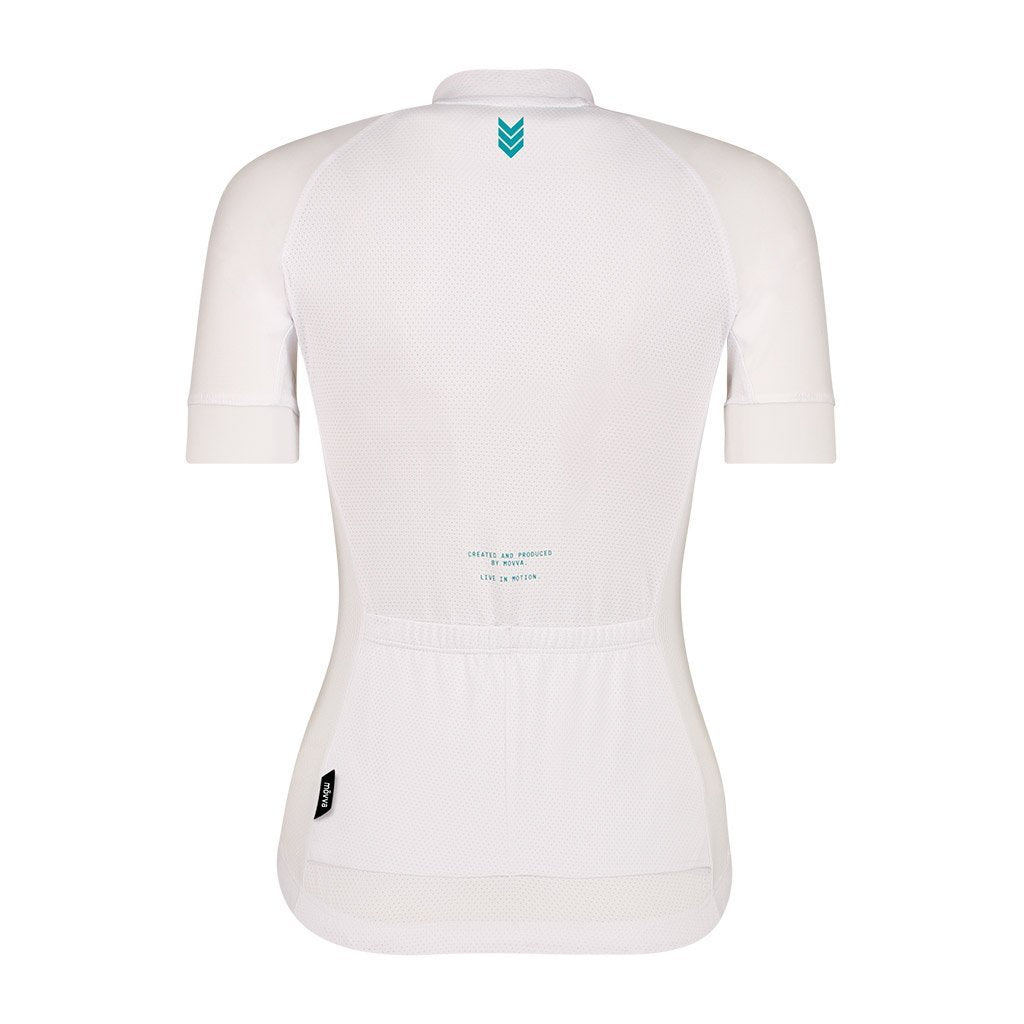 Jersey MOVVA Shifter Blanco para dama - Raudor ¡Rompe tu propio récord!