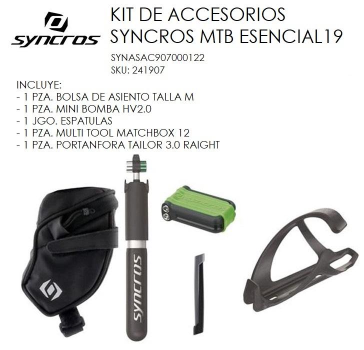 Kit de accesorios Syncros, para MTB: Bolsa, minibomba, multiherramienta, portanfora y espatula - Raudor ¡Rompe tu propio récord!