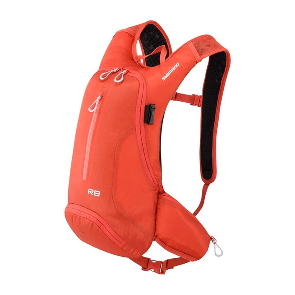 Mochila de hidratación SHIMANO Rocko 8L Color Naranja / Sistema de hidratación de 2 litros (Ya incluido) - Raudor ¡Rompe tu propio récord!