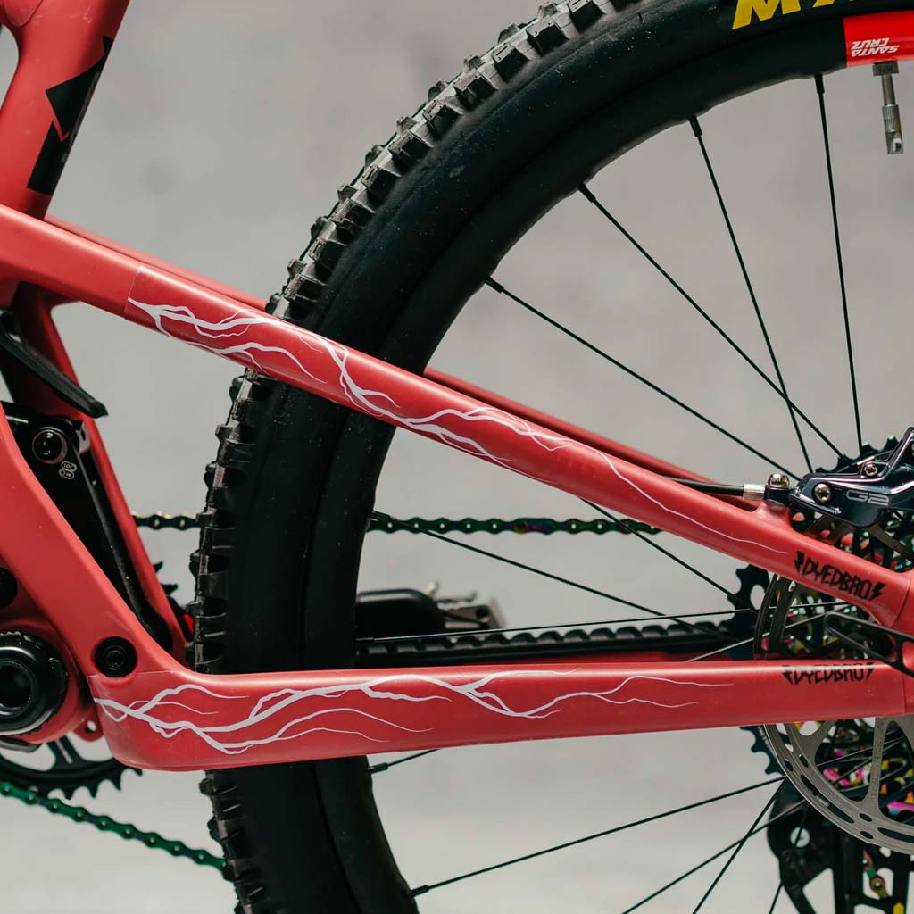 Protector Cuadro Bicicleta Pro Full Chainsaw Color Negro/Rojo Dyedbro —
