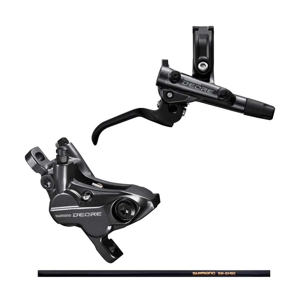 Set de freno hidráulico trasero SHIMANO BL-M6100 / BL-M6120 (Incluye palanca, línea de freno, caliper y balatas de resina) - Raudor ¡Rompe tu propio récord!