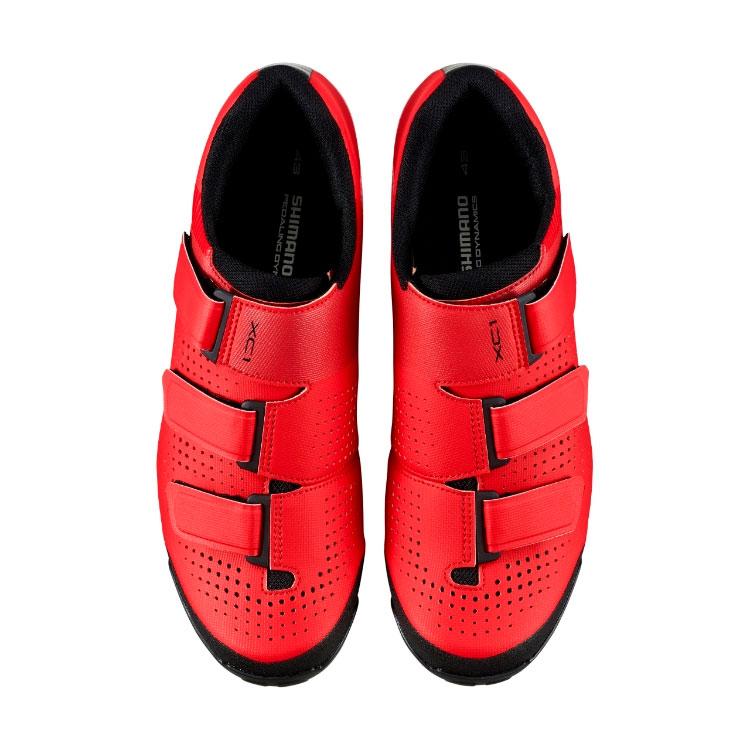 Zapatillas para ciclismo SHIMANO Modelo SH-XC100 Color rojo - Raudor ¡Rompe tu propio récord!